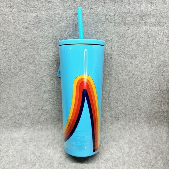 Croton Other - ALDI Gear 2023 Tumbler with Straw Blue Rainbow 24 oz Stainless Steel‎  NWT